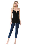 ELENA FRONT TIE CAMI (BLACK)- VT2520
