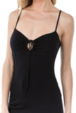 ELENA FRONT TIE CAMI (BLACK)- VT2520