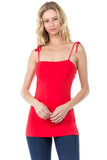 ELENA SHOULDER TIE CAMI (RED)- VT2523