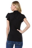 ELENA TURTLE NECK TOP (BLACK)- VT2524