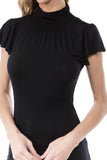 ELENA TURTLE NECK TOP (BLACK)- VT2524