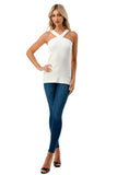 ARIA CROSS STRAP TOP (IVORY)- VT2528