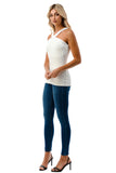 ARIA CROSS STRAP TOP (IVORY)- VT2528