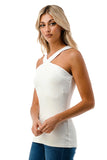 ARIA CROSS STRAP TOP (IVORY)- VT2528
