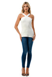 ARIA CROSS STRAP TOP (IVORY)- VT2528