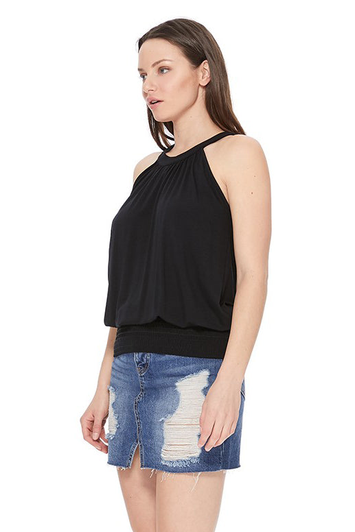 FAYE BACK TIE TOP (BLACK)- VT2536