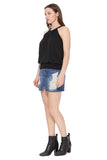 FAYE BACK TIE TOP (BLACK)- VT2536