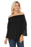 LOUISA OFF SHOULDER TOP (BLACK)-VT2541