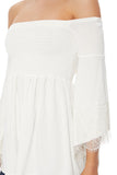LACY BELL SLEEVE TOP  (IVORY)-VT2549
