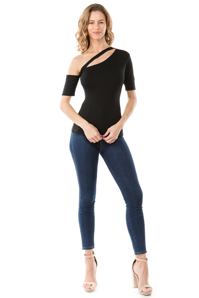 JULLIE BAND TOP (BLACK)- VT2575