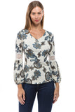 ROSALIE BUBBLE SLEEVE TOP (IVORY)-VT2589P