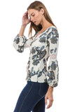 ROSALIE BUBBLE SLEEVE TOP (IVORY)-VT2589P