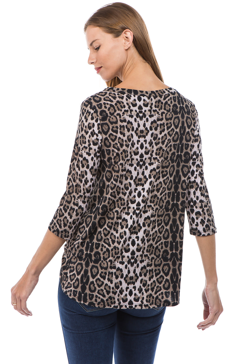 ROSALIE 3/4 SLEEVE TOP (ANIMAL)-VT2590A