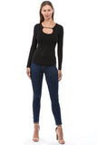 ROSALIE FRONT STRAP TOP (BLACK)-VT2591