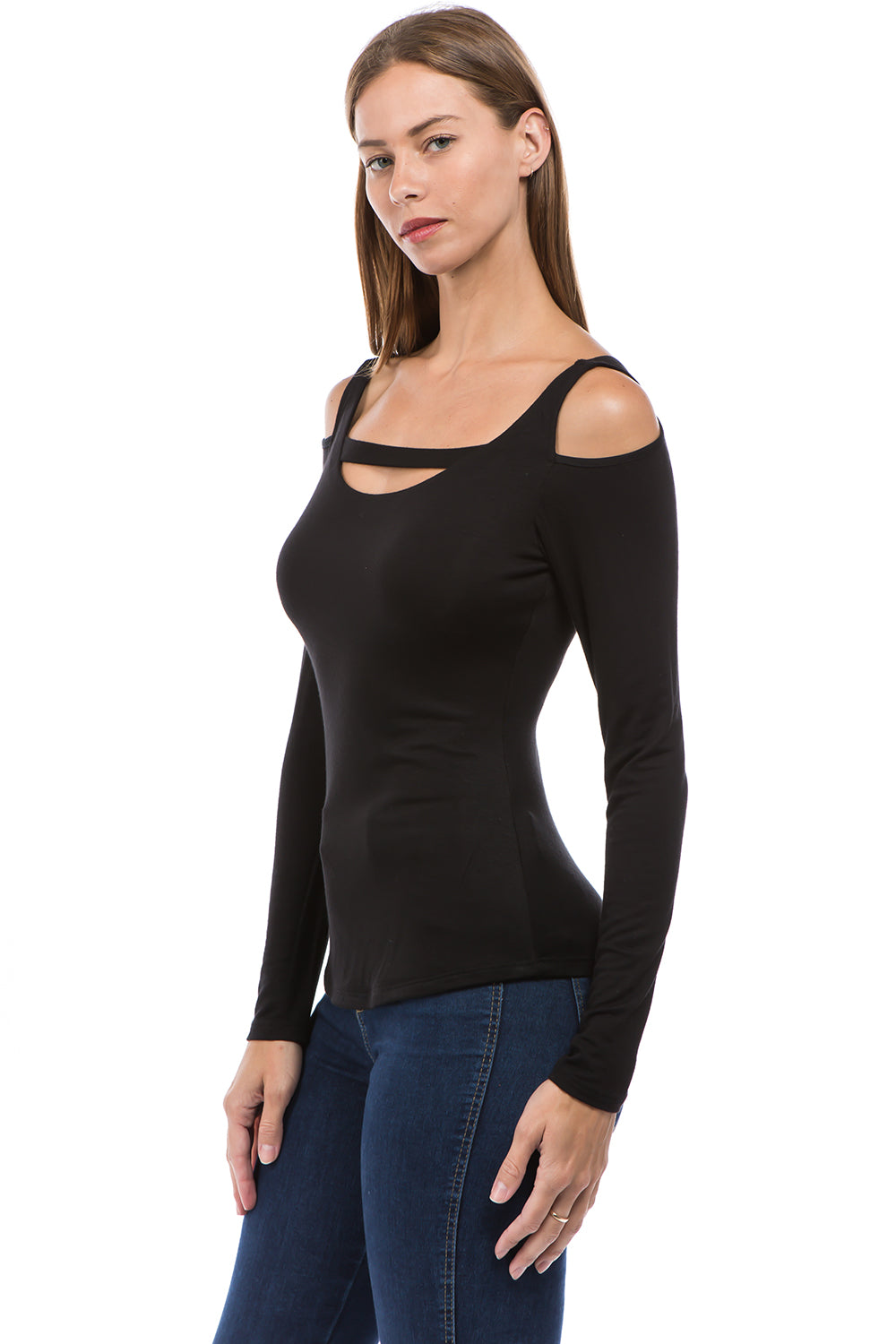 ROSALIE OFF SHOULDER TOP (BLACK)-VT2594