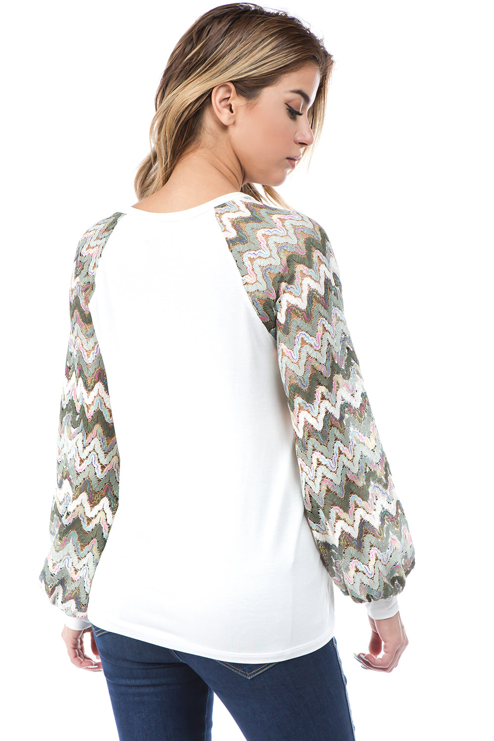 GINA ROUND NECK TOP (IVORY)- VT2645