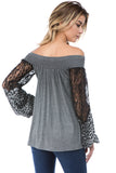 GINA OFF SHOULDER TOP (HEATHER GREY)- VT2646