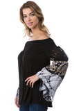 LENA OFF SHOULDER TOP (BLACK)- VT2649