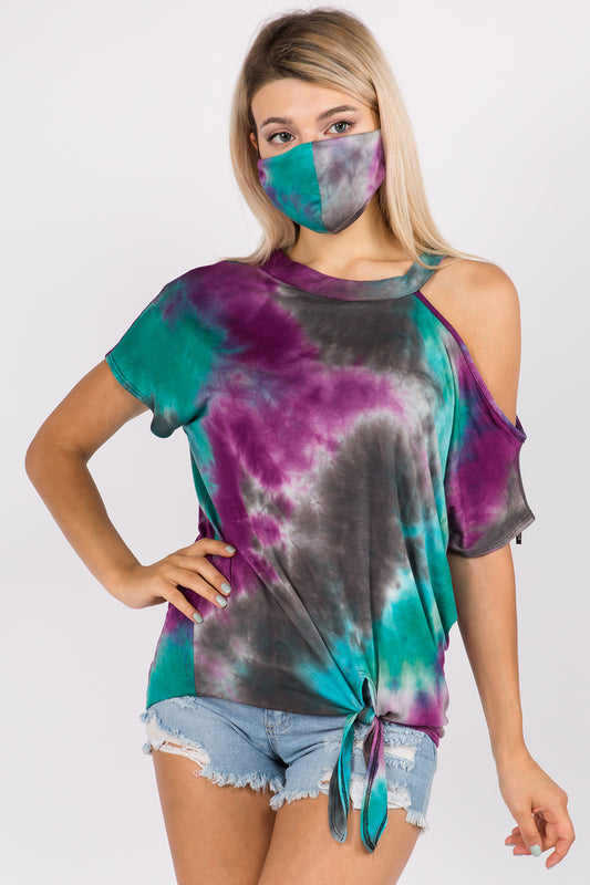 CALLA FRONT TIE TOP (AURORA TIE DYE)- VT2668T