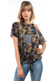 CALLA FRONT TIE TOP  (ITY CAMO)- VT2668