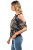 CALLA FRONT TIE TOP  (ITY CAMO)- VT2668
