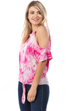 CALLA FRONT TIE TOP (FUSCHIA TIE DYE)- VT2668T
