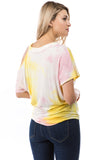 CALLA FRONT TIE TOP (PINK/YELLOW TIE DYE)- VT2668T