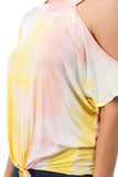 CALLA FRONT TIE TOP (PINK/YELLOW TIE DYE)- VT2668T