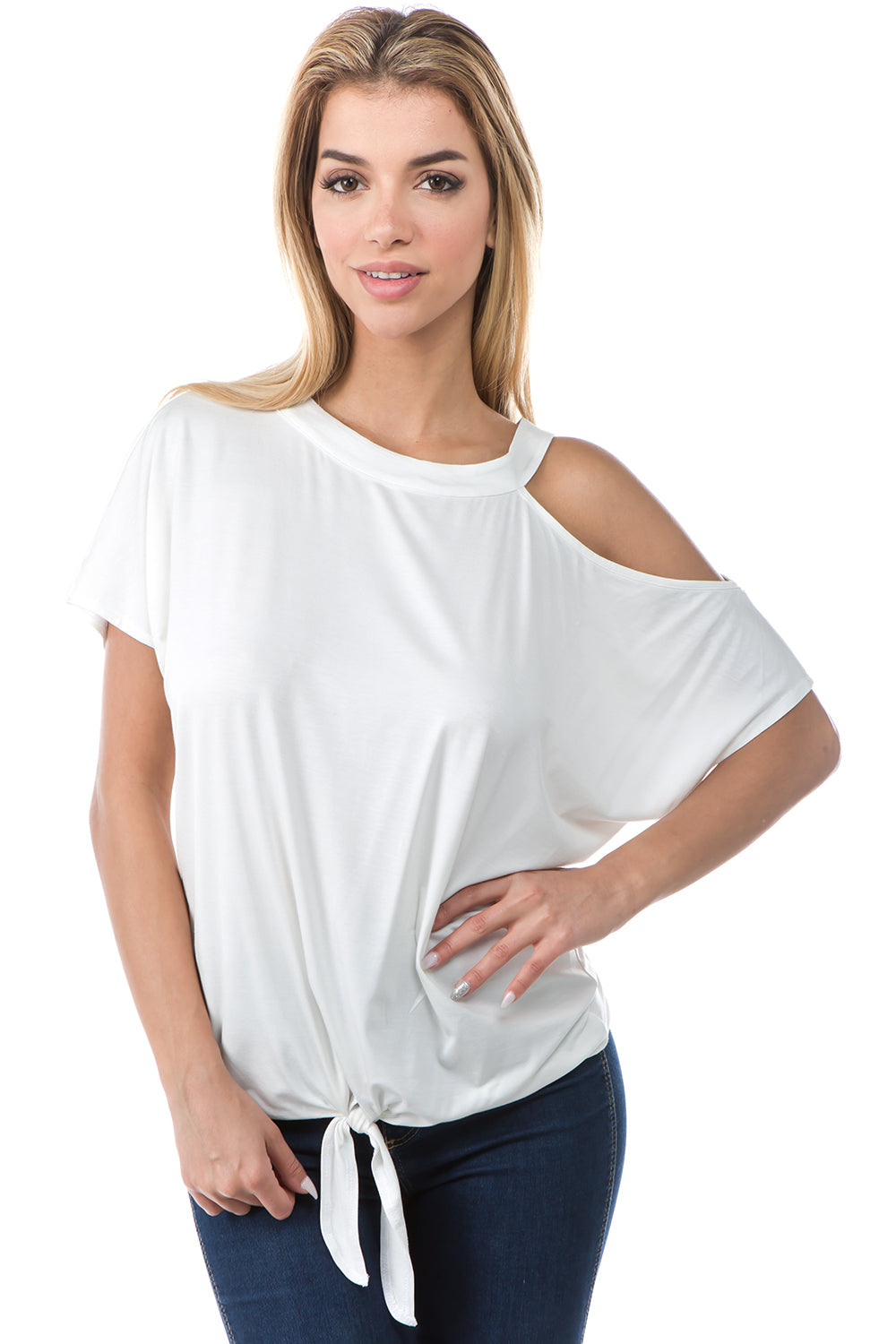 CALLA FRONT TIE TOP (IVORY)- VT2668
