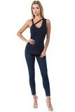 CALLA SLEEVELESS TOP (NAVY)- VT2669