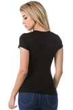 FIONA SHORT SLEEVE TOP (BLACK)- VT2680