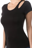 FIONA SHORT SLEEVE TOP (BLACK)- VT2680