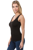 FIONA FRONT CROSS NECK TOP (BLACK)- VT2681