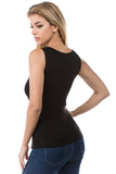 FIONA FRONT CROSS NECK TOP (BLACK)- VT2681