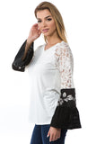 BIANCA RUFFLE SLEEVE TOP (IVORY)- VT2689