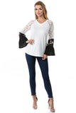 BIANCA RUFFLE SLEEVE TOP (IVORY)- VT2689