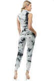 FLORA MASK SLEEVELESS TOP (BLACK/WHITE TIE DYE)-VT2745T