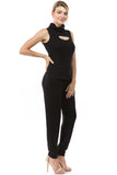 FLORA MASK SLEEVELESS TOP (BLACK)-VT2745