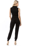 FLORA MASK SLEEVELESS TOP (BLACK)-VT2745