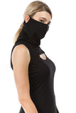 FLORA MASK SLEEVELESS TOP (BLACK)-VT2745