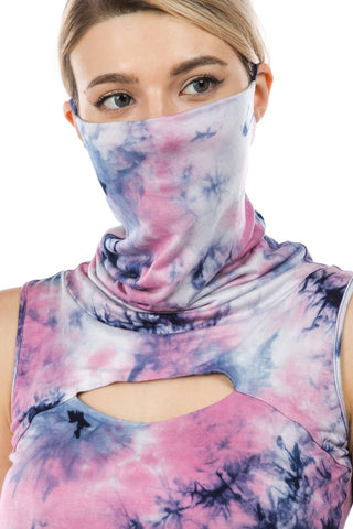 FLORA MASK SLEEVELESS TOP (SUMMER NIGHT TIE DYE)-VT2745T