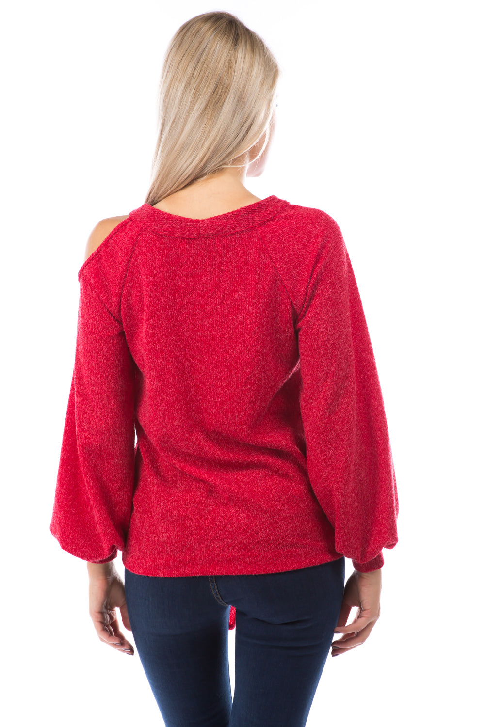 ALYSSA TOP (RED CORDED SWEATER)-VT2748