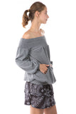 ALIA OFF SHOULDER TOP (BRUSH GREY)-VT2792