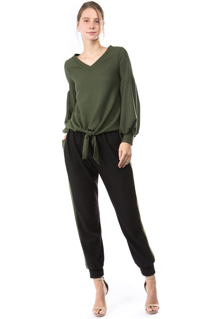 AGNES PANTS (BRUSH BLACK/BRUSH OLIVE)-VP2769