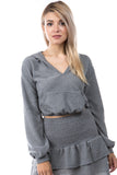 EDITH HOOD CROP TOP (BRUSH GREY)-VT2801