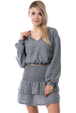 EDITH HOOD CROP TOP (BRUSH GREY)-VT2801