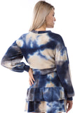 EDITH FRONT TWISTED TOP (BRUSH TAUPE BLUE TIE DYE)-VT2804