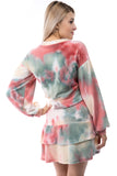 EDITH FRONT TWISTED TOP (BRUSH TAUPE PINK TIE DYE)-VT2804