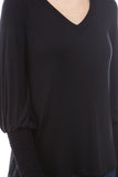ANN SMOKING BALLOON SLEEVE TOP (BLACK)-VT2862