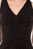 ANAIS FRONT SHIRRING TOP (BLACK)- VT2918